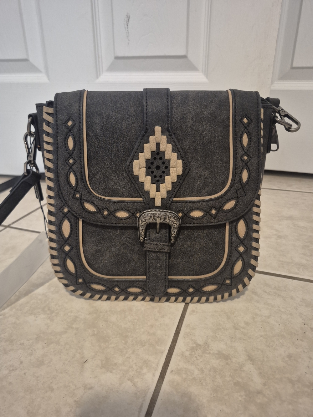 Montana West Black and Beige Western Crossbody Bag